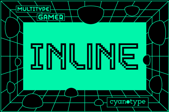 Gamer Inline Font: A Distorted Pixel Typeface for Editorial Design