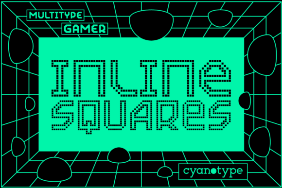 Gamer Inline Squares Font for Trendy Small Business Branding
