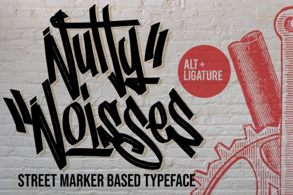 Nutty Noisses Font for Street Art Style Products